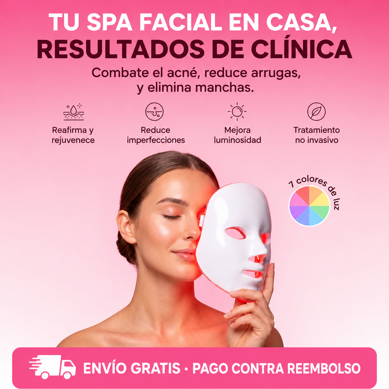 Máscara Facial LED 7 Colores PRO